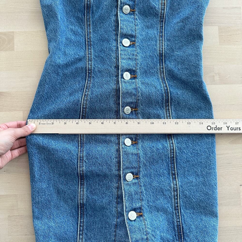 Vintage Denim Dress Womens Small Cowgirl Western Festival Bongo 90s - Picture 12 of 12